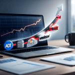 A close-up of a laptop showing a rising expense graph with major service-provider logos in response to wanting to lower bills