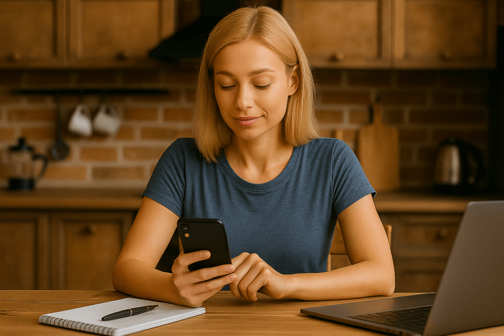 Young woman practicign micro learnings