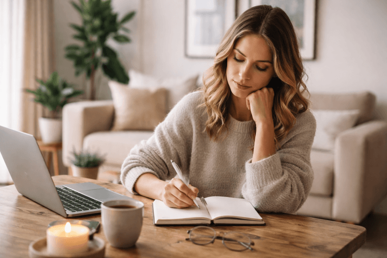 woman working on conducting her life audit