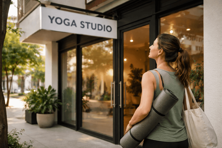 woman starting a new life experiment as she looks to try out yoga